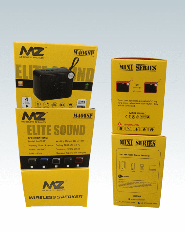 MZ M406SP (PORTABLE BLUETOOTH SPEAKER) Powerful Clear Sound, 1200mAh Battery 5 W Bluetooth Speaker  (TWS Supported, Stereo Channel) - Image 2
